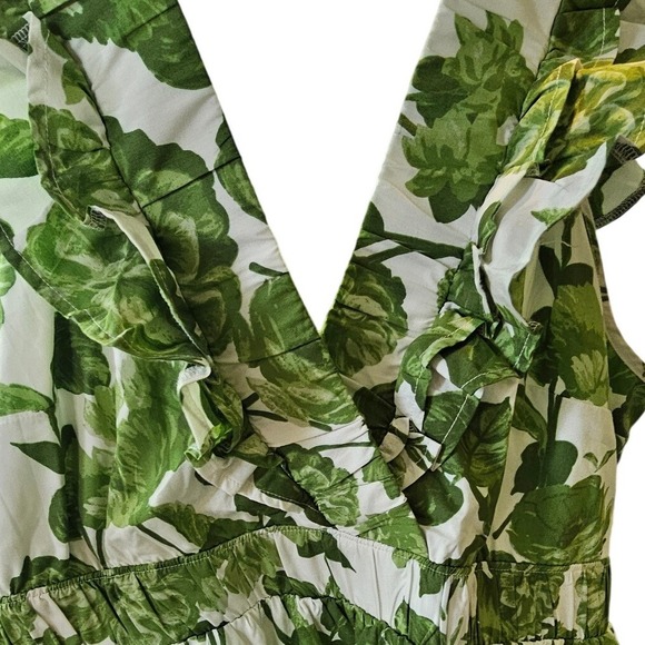 Abercrombie & Fitch Floral‎ Ruffle V Neck Dress Size Large - Picture 5 of 8